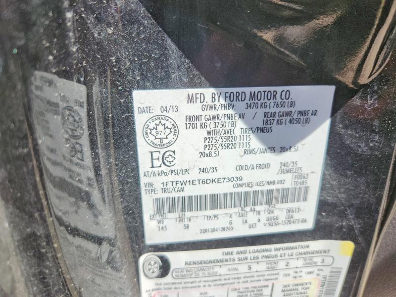 Auction sale of the 2013 Ford F150, vin: 1FTFW1ET6DKE73039, lot number: 52996416