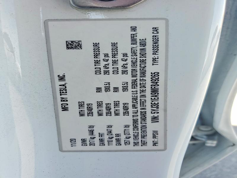 Aukcja sprzedaży 2021 Tesla Model 3, vin: 5YJ3E1EA9MF849265, numer aukcji: 52673586
