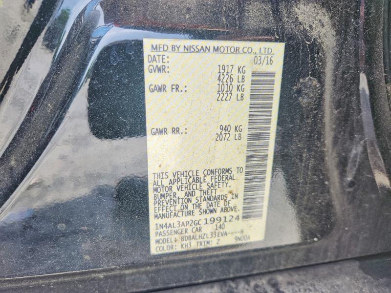 54036616 :رقم المزاد ، 1N4AL3AP2GC199124 vin ، 2016 Nissan Altima مزاد بيع