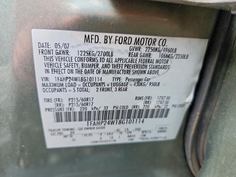 Aukcja sprzedaży 2008 Ford Taurus, vin: 1FAHP24W18G101114, numer aukcji: 53413836
