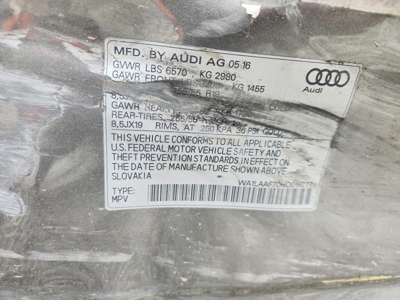 51347226 :رقم المزاد ، WA1LAAF70HD019277 vin ، 2017 Audi Q7 مزاد بيع