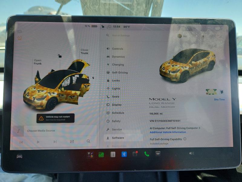 Продажа на аукционе авто 2021 Tesla Model Y, vin: 5YJYGDEE3MF151691, номер лота: 54718776