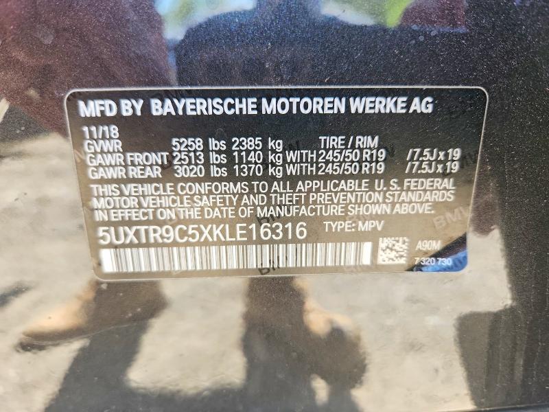 Продажа на аукционе авто 2019 Bmw X3, vin: 5UXTR9C5XKLE16316, номер лота: 53207906
