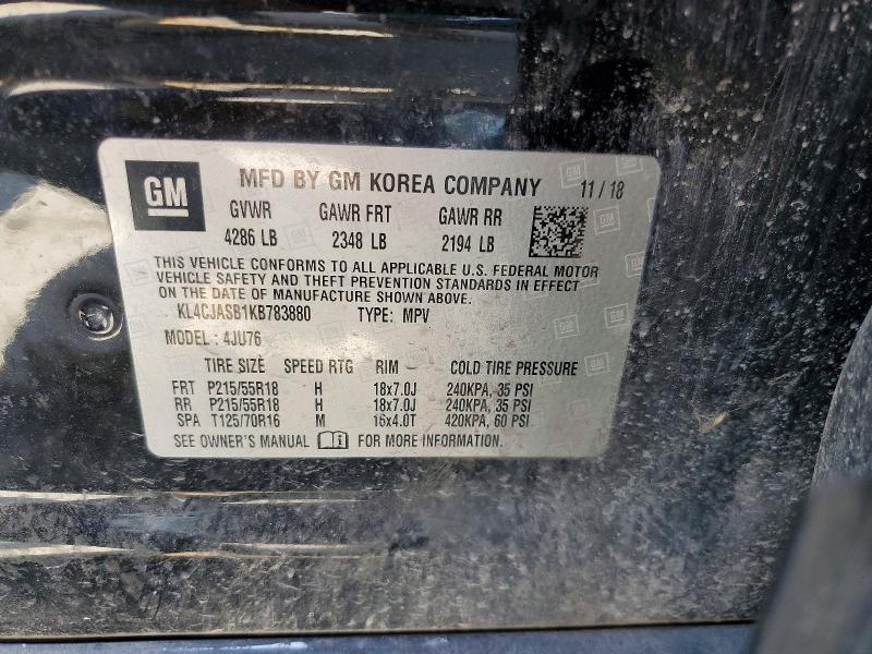 52872606 :رقم المزاد ، KL4CJASB1KB783880 vin ، 2019 Buick Encore مزاد بيع