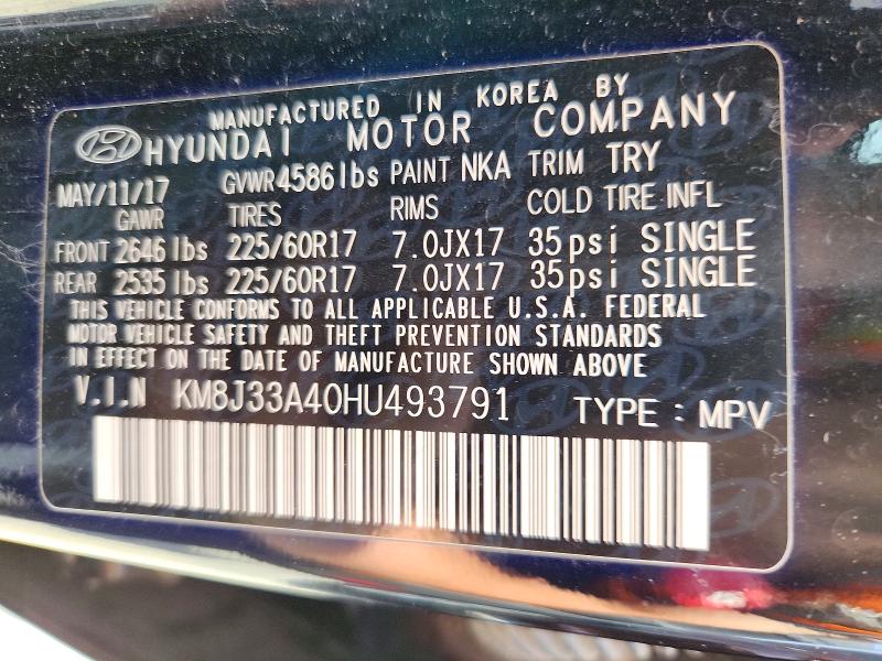 Aukcja sprzedaży 2017 Hyundai Tucson, vin: KM8J33A40HU493791, numer aukcji: 49783266