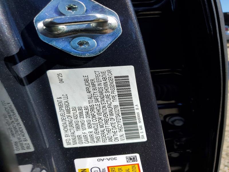 53301486 :رقم المزاد ، 1HGCY1F27SA032768 vin ، 2025 Honda Accord مزاد بيع