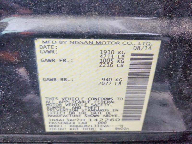 Продаж на аукціоні авто 2015 Nissan Altima, vin: 1N4AL3AP2FC142260, номер лоту: 54285736