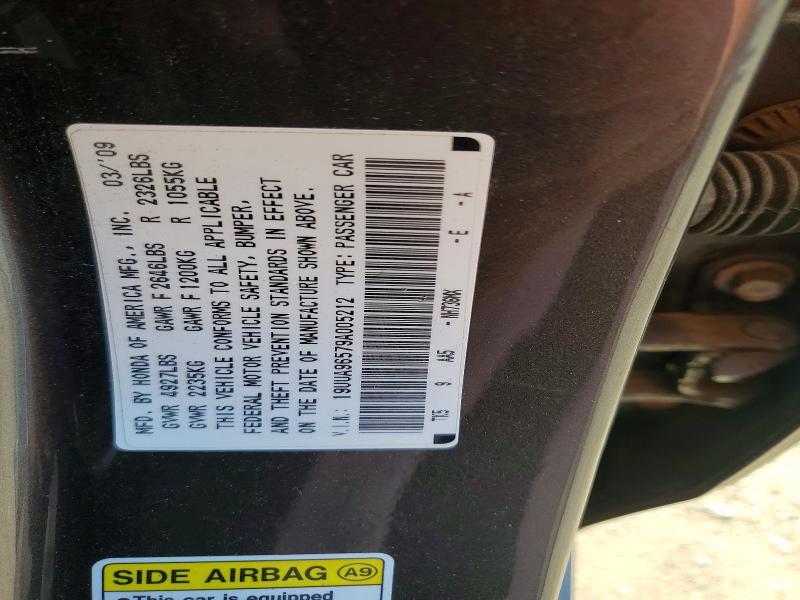 53671936 :رقم المزاد ، 19UUA96579A005212 vin ، 2009 Acura Tl مزاد بيع