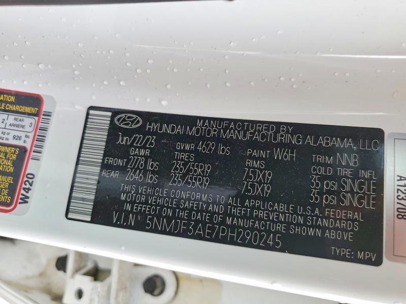 2023 Hyundai Tucson მანქანა იყიდება აუქციონზე, vin: 5NMJF3AE7PH290245, აუქციონის ნომერი: 52545336
