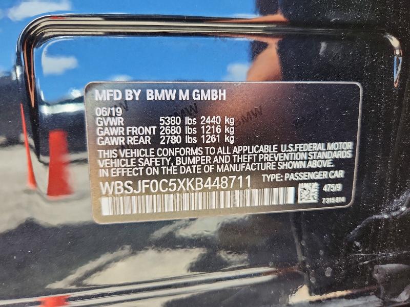 Продаж на аукціоні авто 2019 Bmw M5, vin: WBSJF0C5XKB448711, номер лоту: 54646716