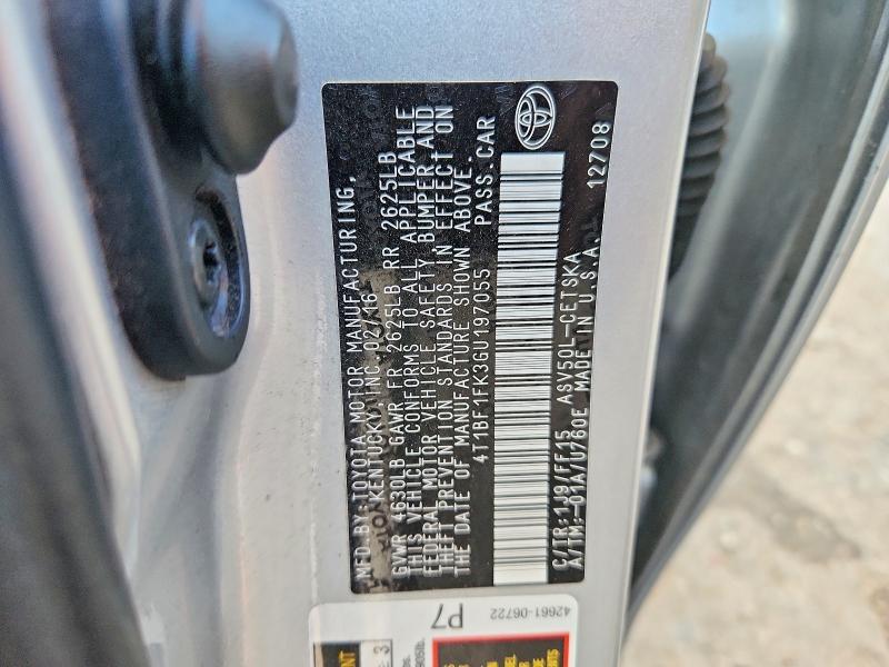 Продажа на аукционе авто 2016 Toyota Camry, vin: 4T1BF1FK3GU197055, номер лота: 54726296