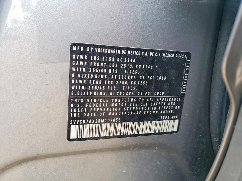 Aukcja sprzedaży 2024 Volkswagen Tiguan, vin: 3VVCB7AX2RM107056, numer aukcji: 53249146