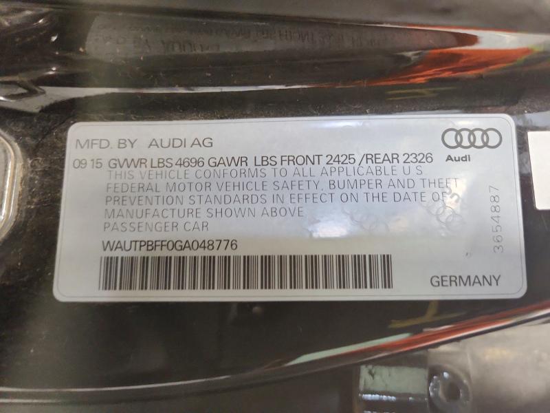 Aukcja sprzedaży 2016 Audi A3, vin: WAUTPBFF0GA048776, numer aukcji: 52710606