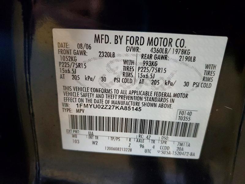 Продаж на аукціоні авто 2007 Ford Escape, vin: 1FMYU02Z27KA85145, номер лоту: 55042156
