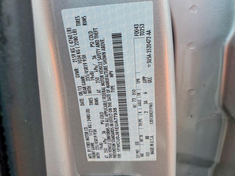 Продажа на аукционе авто 2014 Ford Escape, vin: 1FMCU0J91EUA77938, номер лота: 54981876