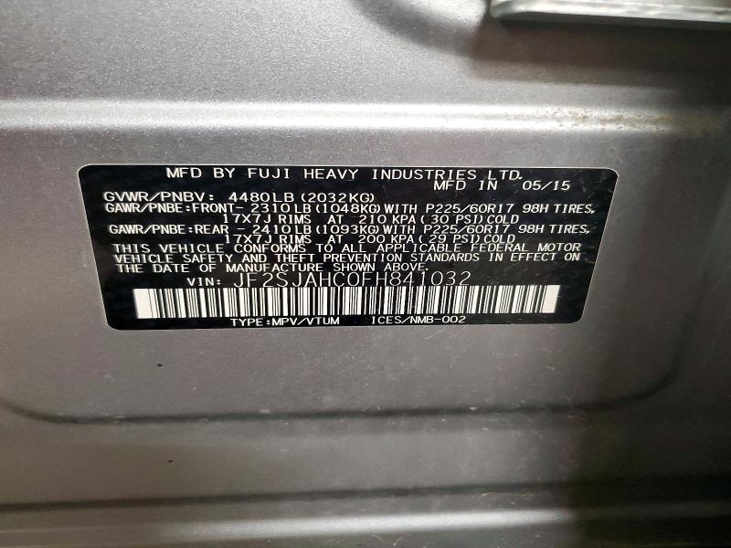 Aukcja sprzedaży 2015 Subaru Forester, vin: JF2SJAHC0FH841032, numer aukcji: 53278456