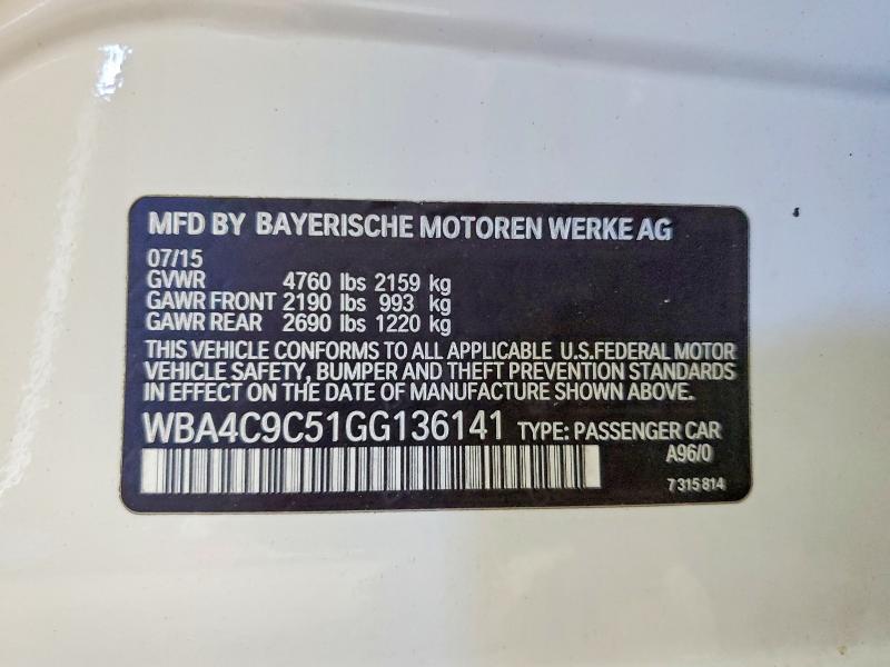 2016 Bmw 428 მანქანა იყიდება აუქციონზე, vin: WBA4C9C51GG136141, აუქციონის ნომერი: 55494576
