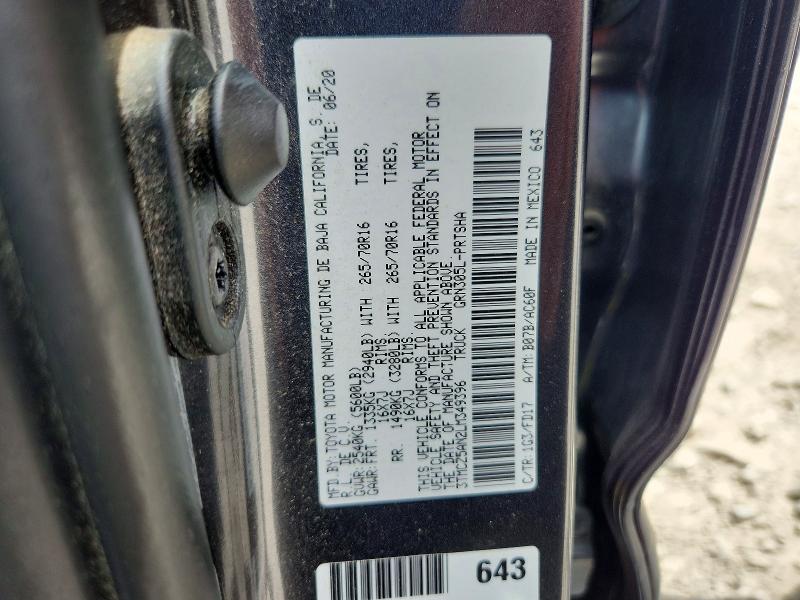 52351206 :رقم المزاد ، 3TMCZ5AN2LM349396 vin ، 2020 Toyota Tacoma مزاد بيع