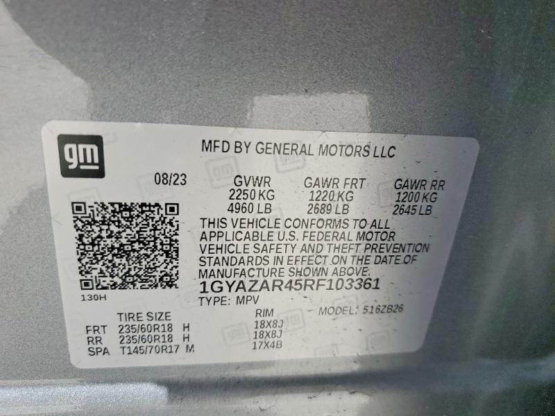 Продаж на аукціоні авто 2024 Cadillac Xt4, vin: 1GYAZAR45RF103361, номер лоту: 53662046