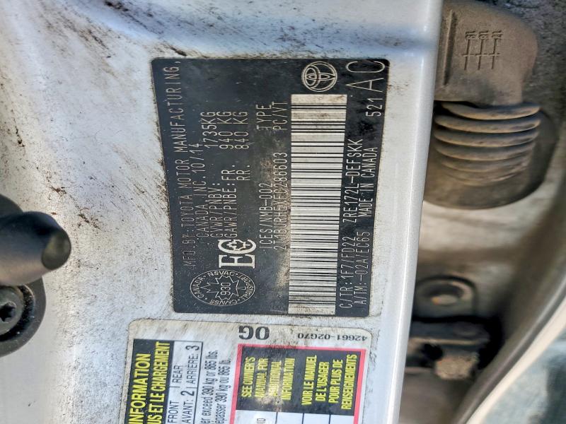 52491026 :رقم المزاد ، 2T1BURHEXFC286603 vin ، 2015 Toyota Corolla مزاد بيع