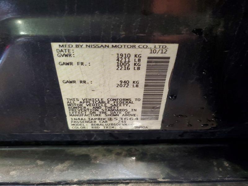 54077916 :رقم المزاد ، 1N4AL3AP8DC153664 vin ، 2013 Nissan Altima مزاد بيع