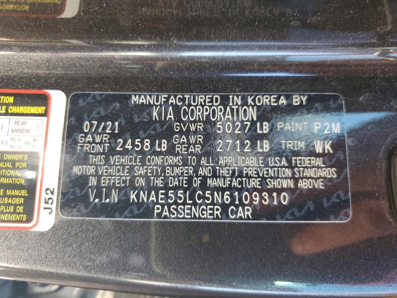 Продажа на аукционе авто 2022 Kia Stinger, vin: KNAE55LC5N6109310, номер лота: 52580536