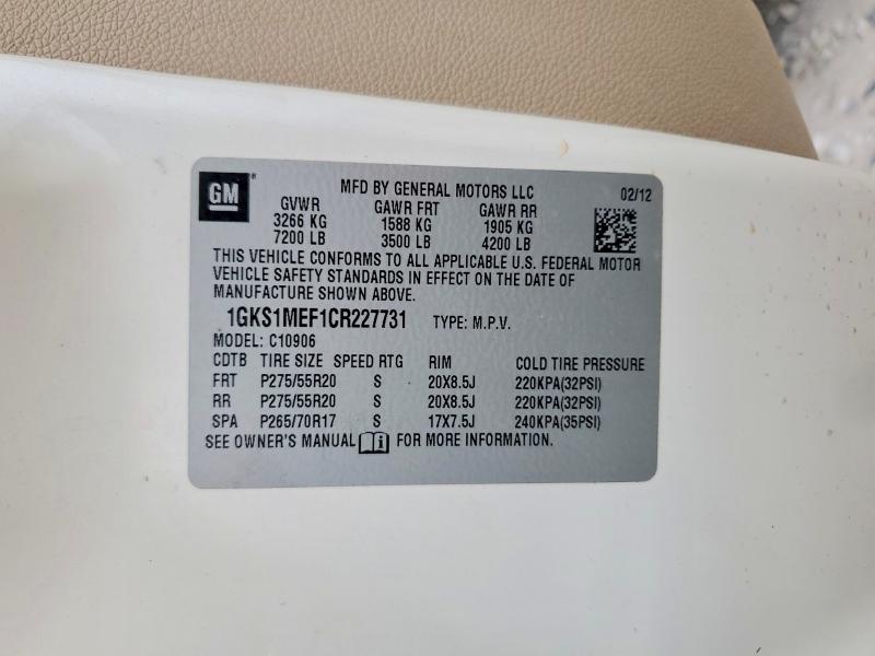 Aukcja sprzedaży 2012 Gmc Yukon Xl, vin: 1GKS1MEF1CR227731, numer aukcji: 52947226