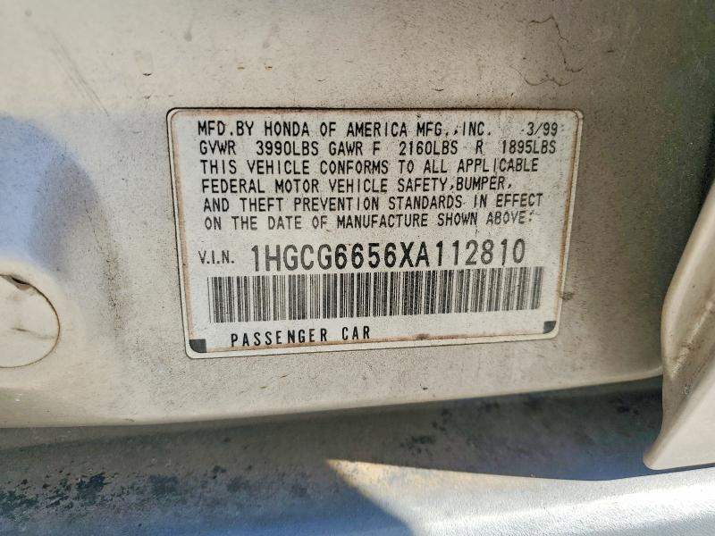 Aukcja sprzedaży 1999 Honda Accord, vin: 1HGCG6656XA112810, numer aukcji: 53372506