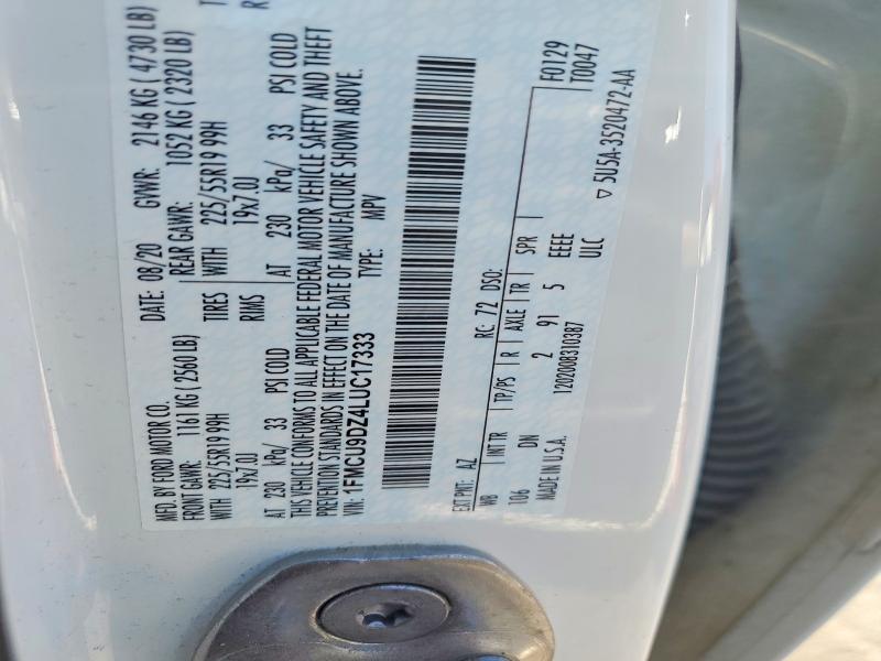 Продаж на аукціоні авто 2022 Ford Escape, vin: 1FMCU9DZ4LUC17333, номер лоту: 52260156