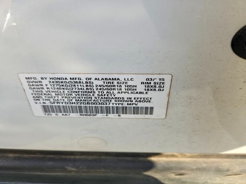 Продажа на аукционе авто 2016 Acura Mdx, vin: 5FRYD3H22GB003037, номер лота: 53759846