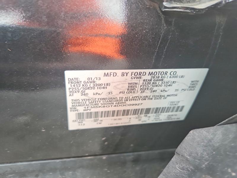 Aukcja sprzedaży 2013 Ford Explorer, vin: 1FM5K8GT4DGC09927, numer aukcji: 51654586