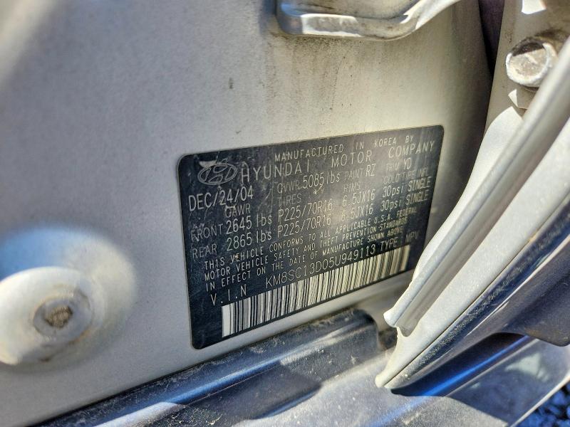 55180366 :رقم المزاد ، KM8SC13D05U949113 vin ، 2005 Hyundai Santa Fe مزاد بيع