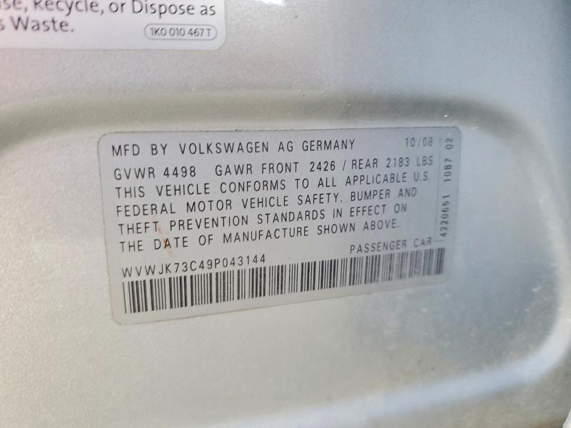 Aukcja sprzedaży 2009 Volkswagen Passat, vin: WVWJK73C49P043144, numer aukcji: 54780606