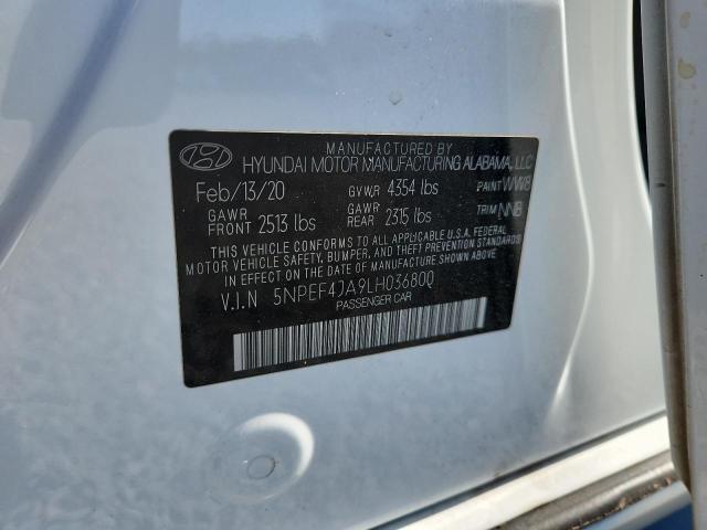 2020 Hyundai Sonata მანქანა იყიდება აუქციონზე, vin: 5NPEF4JA9LH036800, აუქციონის ნომერი: 51602366
