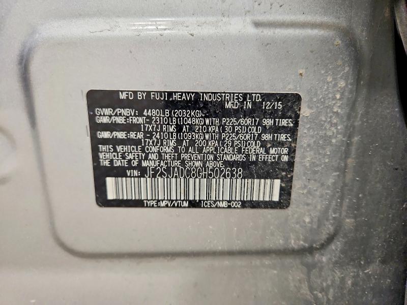 Продажа на аукционе авто 2016 Subaru Forester, vin: JF2SJADC8GH502638, номер лота: 53970966