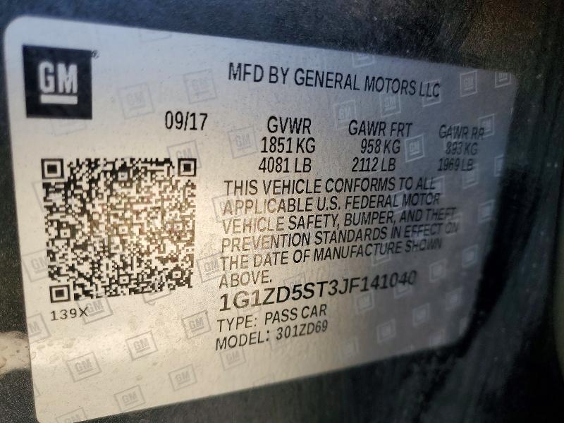 Aukcja sprzedaży 2018 Chevrolet Malibu, vin: 1G1ZD5ST3JF141040, numer aukcji: 54269506
