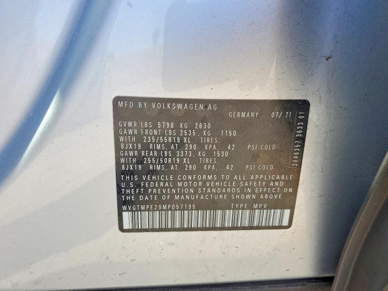 Aukcja sprzedaży 2021 Volkswagen Id.4, vin: WVGTMPE29MP057195, numer aukcji: 52320836