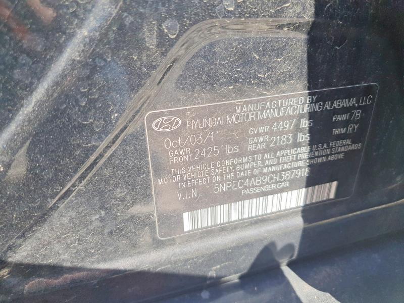 Aukcja sprzedaży 2012 Hyundai Sonata, vin: 5NPEC4AB9CH387918, numer aukcji: 54555976