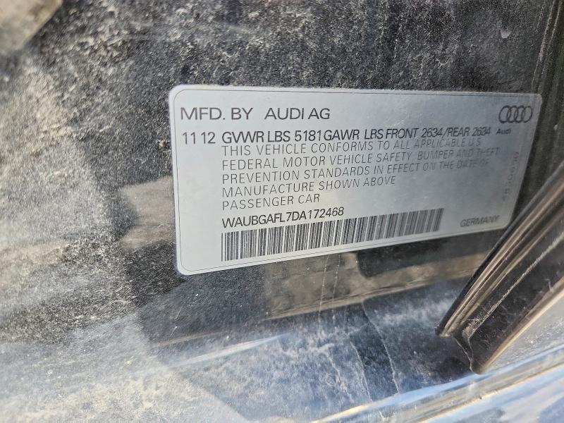 52918856 :رقم المزاد ، WAUBGAFL7DA172468 vin ، 2013 Audi S4 مزاد بيع