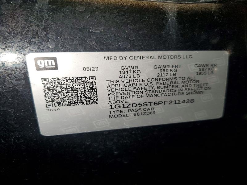 Продажа на аукционе авто 2023 Chevrolet Malibu, vin: 1G1ZD5ST6PF211428, номер лота: 55443896