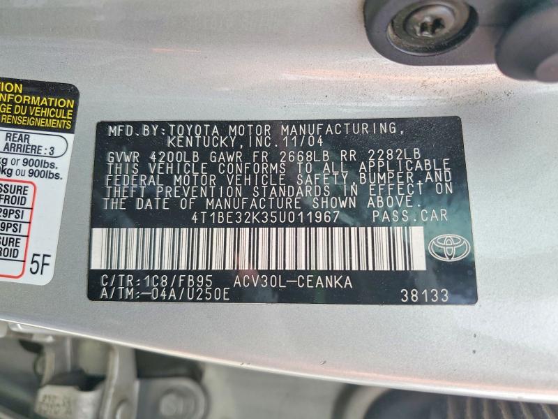 Aukcja sprzedaży 2005 Toyota Camry, vin: 4T1BE32K35U011967, numer aukcji: 54984106