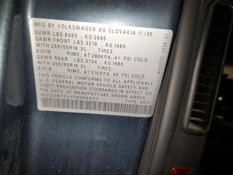 Aukcja sprzedaży 2007 Volkswagen Touareg, vin: WVGZB77L17D056537, numer aukcji: 54642206