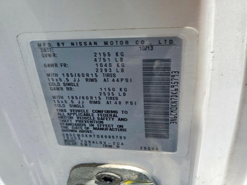 Aukcja sprzedaży 2013 Nissan Nv200, vin: 3N6CM0KN7DK695793, numer aukcji: 52328956