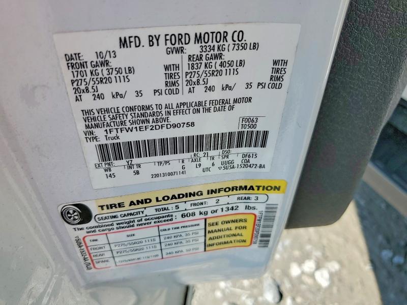Aukcja sprzedaży 2013 Ford F150, vin: 1FTFW1EF2DFD90758, numer aukcji: 53194496