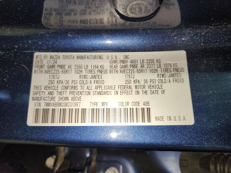 Auction sale of the 2025 Mazda Cx-50, vin: 7MMVABBM0SN331987, lot number: 55680286