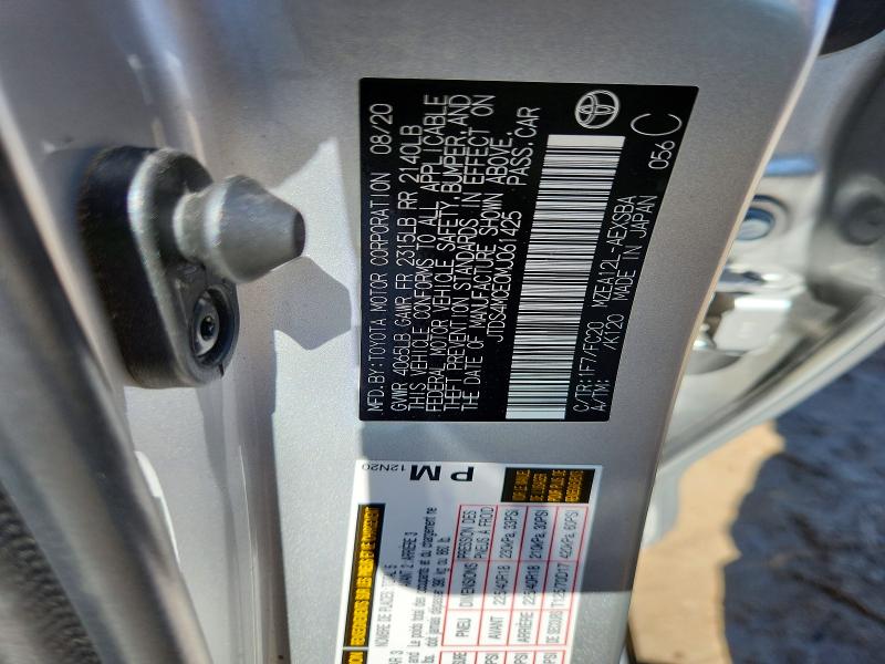 55115506 :رقم المزاد ، JTDS4MCE0MJ061425 vin ، 2021 Toyota Corolla مزاد بيع