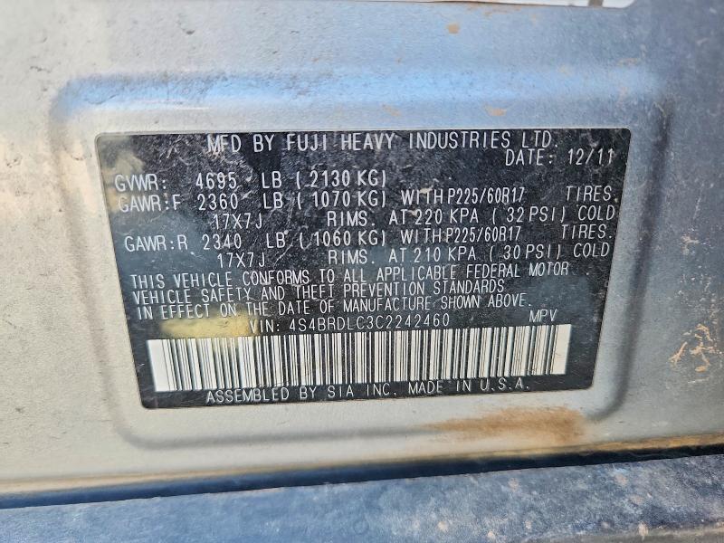 Продаж на аукціоні авто 2012 Subaru Outback, vin: 4S4BRDLC3C2242460, номер лоту: 54037946