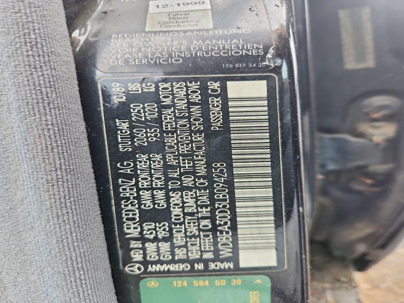 Продаж на аукціоні авто 1990 Mercedes-benz E-class, vin: WDBEA30D3LB094258, номер лоту: 50881156