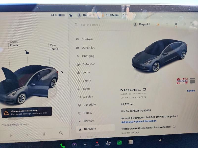 2023 Tesla Model 3 მანქანა იყიდება აუქციონზე, vin: 5YJ3E1EB2PF387628, აუქციონის ნომერი: 54316936