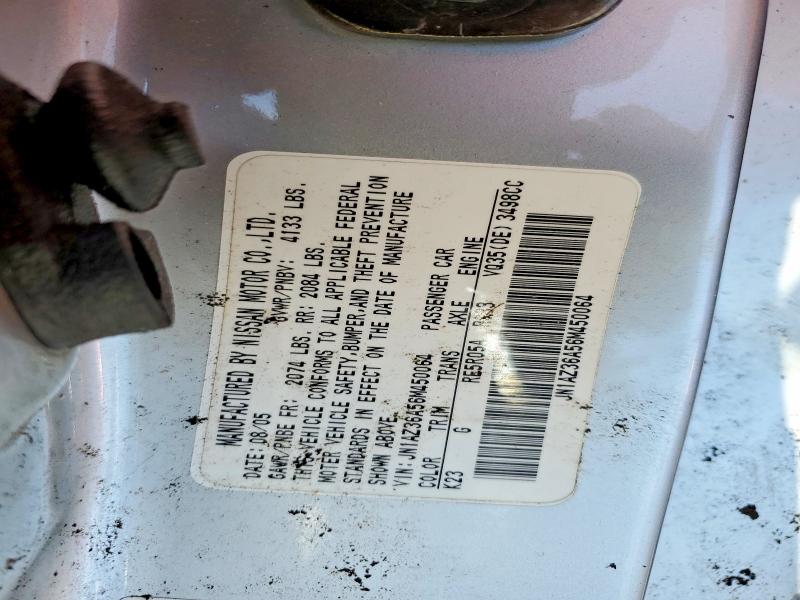 Aukcja sprzedaży 2006 Nissan 350z, vin: JN1AZ36A56M450064, numer aukcji: 51877276